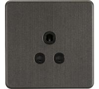 Knightsbridge Screwless 5A Unswitched Socket - Smoked Bronze