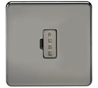 Knightsbridge SF6000BN Screwless 13 A Fused Spur Unit, Black Nickel