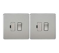 Knightsbridge SF6300BC Screwless 13 A Switched Fused Spur Unit, Brushed Chrome (Pack of 2)