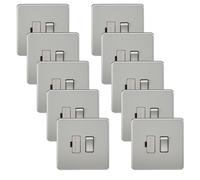 Knightsbridge SF6300BCx10 Screwless 13A Switched Fused Spur Unit - Brushed Chrome (10 Pack)