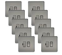 Knightsbridge SF6300BNx10 Screwless 13A Switched Fused Spur Unit - Black Nickel (10 Pack)