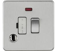 Knightsbridge 13A Switched Fused Spur with Neon and Flex Outlet - Brushed Chrome - SF6300FBC