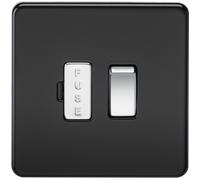Knightsbridge SF6300MB Screwless 13 A Switched Fused Spur Unit, Matt Black with Chrome Rocker