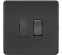 Knightsbridge Screwless 13A Switched Fused Spur Unit - Matt Black with black fuse cover - SF6300MBB