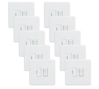 Knightsbridge SF6300MWx10 Screwless 13A Switched Fused Spur Unit - Matt White (10 Pack)