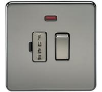 Knightsbridge Screwless 13A Switched Fused Spur Unit with Neon - Black Nickel - SF6300NBN