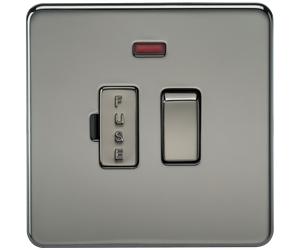 Knightsbridge SF6300NBN Screwless 13A Switched Fused Spur Unit + Neon - Black Nickel
