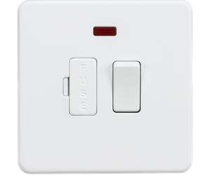 Knightsbridge SF6300NMW Screwless 13A Switched Fused Spur Unit + Neon - Matt White