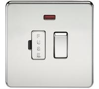 Knightsbridge SF6300NPC Screwless 13 A Switched Fused Spur Unit, Polished Chrome with Neon