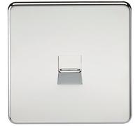 Knightsbridge SF7300PC Screwless Telephone Master Socket, Polished Chrome, Set of 10 Pieces