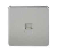 Knightsbridge SF7400BC Screwless Telephone Extension Socket, Brushed Chrome