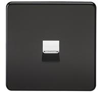 Knightsbridge SF7400MB Screwless Telephone Extension Socket, Matt Black