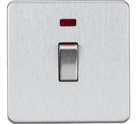 Knightsbridge SF81MNBC Screwless 45A 1G DP Switch + Neon - Brushed Chrome