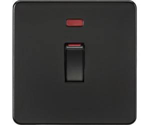 Knightsbridge SF81MNMBB Screwless 45A 1G DP Switch + Neon - Matt Black