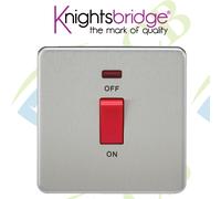 Knightsbridge SF8331NBC Screwless 45 A 1-Gang DP Switch, Brushed Chrome with Neon