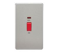 Knightsbridge SF8332NBC Screwless 45 A 2-Gang DP Switch, Brushed Chrome with Neon