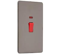 Knightsbridge SF8332NBN Screwless 45 A 2-Gang DP Switch, 230 V, Black Nickel