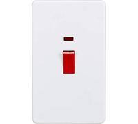 Knightsbridge SF8332NMW Screw Less 45A 2G DP Switch with Neon, White