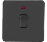 Knightsbridge SF8341NAT Screwless 20A 1G DP Switch + Neon - Anthracite