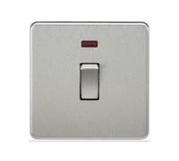 Knightsbridge SF8341NBC - 20A 1G DP Screwless Wall Switch & Neon Brushed Chrome