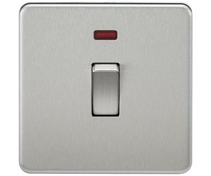 Knightsbridge SF8341NBC Screwless 20 A 1-Gang DP Switch, Brushed Chrome with Neon