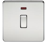 Knightsbridge SF8341NPC Screwless 20 A 1-Gang DP Switch, Polished Chrome with Neon