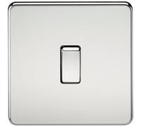 Knightsbridge SF8341PC Screwless 20 A 1-Gang DP Switch, Polished Chrome