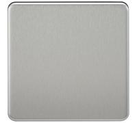 Knightsbridge SF8350BC Screwless 1-Gang Blanking Plate, Brushed Chrome