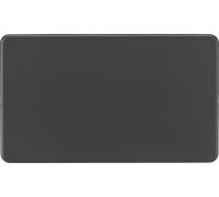 Knightsbridge London 2G Screwless Blanking Plate SF8360AT - Anthracite