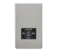 Knightsbridge SF8900BC Screwless 115V/230V Dual Voltage Shaver Socket - Brushed Chrome