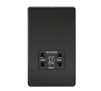Knightsbridge SF8900MB Screwless 115V/230V Dual Voltage Shaver Socket - Matt Black