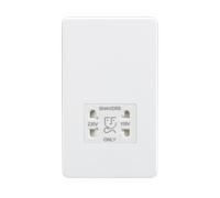 Knightsbridge SF8900MW Screwless 115V/230V Dual Voltage Shaver Socket - Matt White