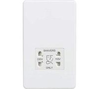 Knightsbridge SF8900MW Screwless Dual Voltage Shaver Socket in Matt White, 14.85 cm*0.48 cm*8.75 cm