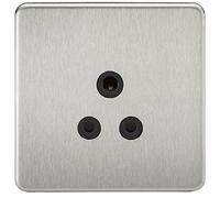 Knightsbridge SFAV5ABC Screwless 5A Unswitched Socket-Brushed Chrome with Black Insert