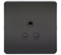 Knightsbridge Screwless 5A Unswitched Socket - Matt Black with Black Insert - SF5AMB