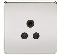 Knightsbridge SFAV5APC Screwless 5A Unswitched Socket-Polished Chrome with Black Insert