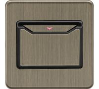 Knightsbridge SFCARDAB Screwless 32A 1G Key Card Switch - Antique Brass