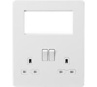 Knightsbridge SFR194MW Screwless Small Multimedia Combination Plate - Matt White