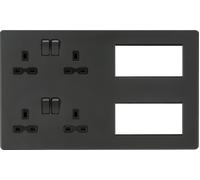 Knightsbridge SFR298AT Screwless Combination Plate - Anthracite