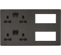 Knightsbridge SFR298SB Screwless Combination Plate - Smoked Bronze