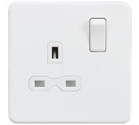 Knightsbridge SFR7000MW Screwless 13A 1G DP Switched Socket - Matt White