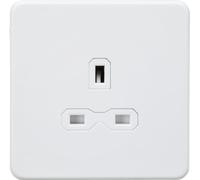 Knightsbridge SFR7000UMW 13A 1G Unswitched Socket - Matt White with White Insert