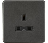 Knightsbridge SFR7000USB Screwless 13A 1G Unwitched Socket - Smoked Bronze + Black Insert