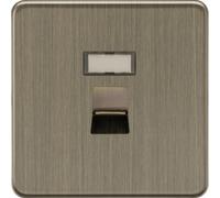 Knightsbridge SFRJ45AB Screwless RJ45 Network Outlet - Antique Brass