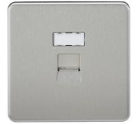 Knightsbridge SFRJ45BC Screwless RJ45 Network Outlet - Brushed Chrome