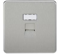 Knightsbridge SFRJ45BC Screwless Rj45 Network Outlet, Brushed Chrome