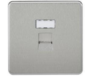 Knightsbridge SFRJ45BC Screwless RJ45 Network Outlet - Brushed Chrome