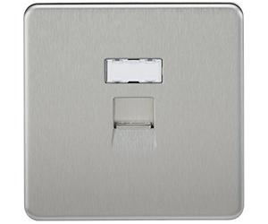 Knightsbridge SFRJ45BC Screwless Rj45 Network Outlet, Brushed Chrome