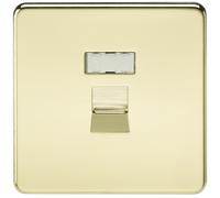 Knightsbridge London RJ45 Network Outlet SFRJ45PB Screwless – Polished Brass