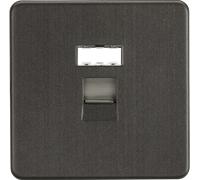 KnightsBridge Screwless RJ45 network outlet - Smoked Bronze